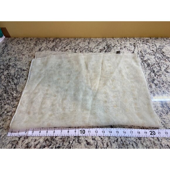 Ivory Sheer Rectangle Scarf Lightweight Romantic Wrap Minimalist Layer - Picture 4 of 7